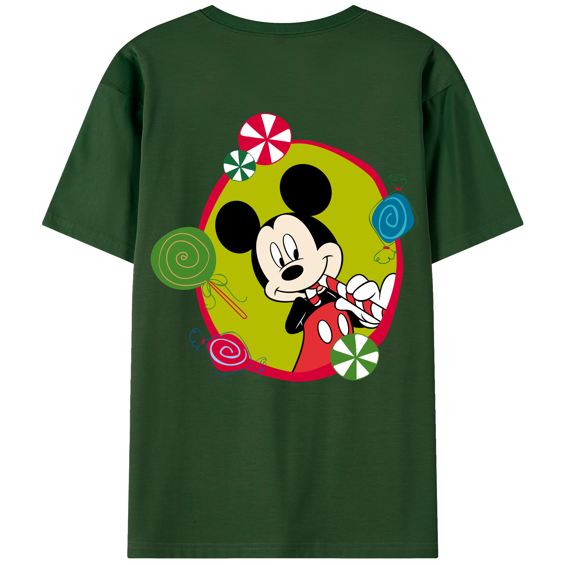 （画像用） ミッキーマウス Mickey Mouse 綿100％半袖Tシャツ（背面プリント）